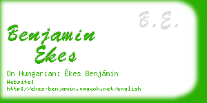 benjamin ekes business card